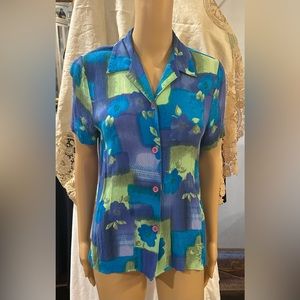 CM Shapes Floral Rayon Shirt. Sz. Med